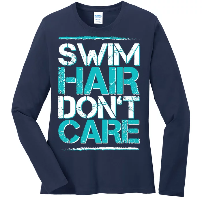 Swim Hair Don't Care Ladies Long Sleeve Shirt