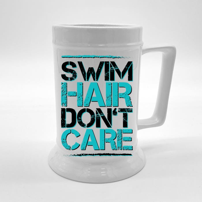 Swim Hair Don't Care Front & Back Beer Stein