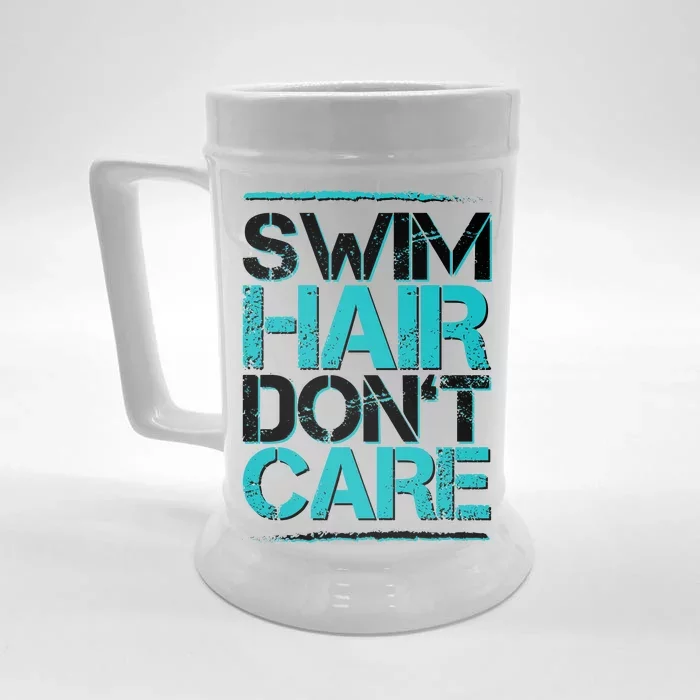 Swim Hair Don't Care Front & Back Beer Stein