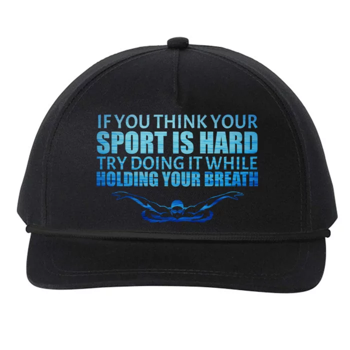 Swimming Is Hard Snapback Five-Panel Rope Hat