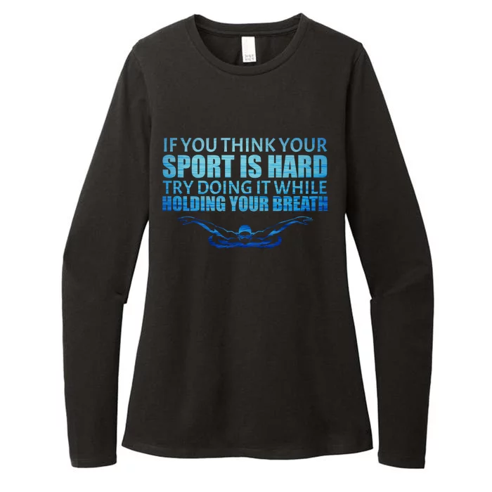 Swimming Is Hard Womens CVC Long Sleeve Shirt