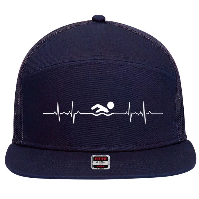 Swimming Is Life 7 Panel Mesh Trucker Snapback Hat