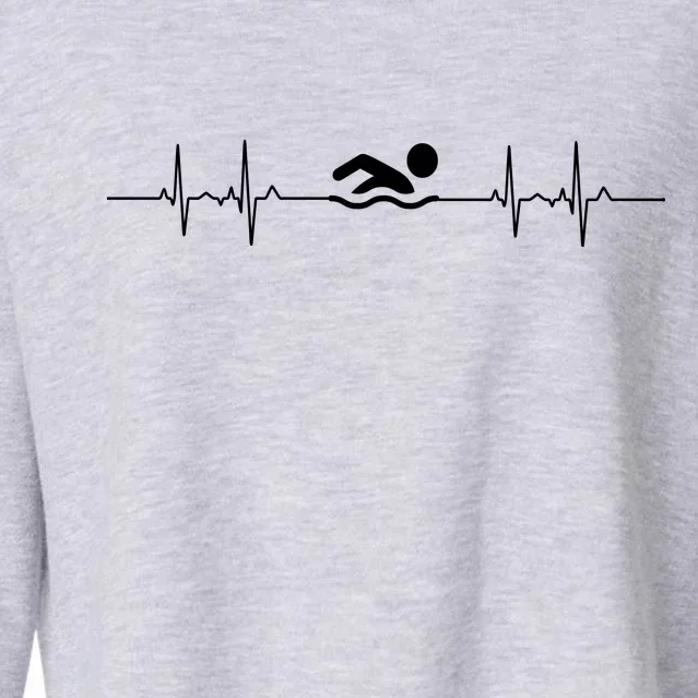 Swimming Is Life Cropped Pullover Crew