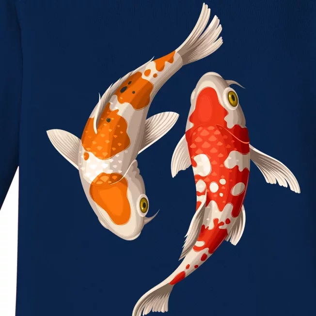 Swimming Koi Fishes Baby Long Sleeve Bodysuit