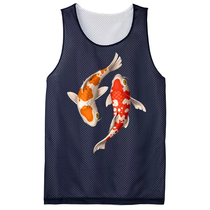 Swimming Koi Fishes Mesh Reversible Basketball Jersey Tank