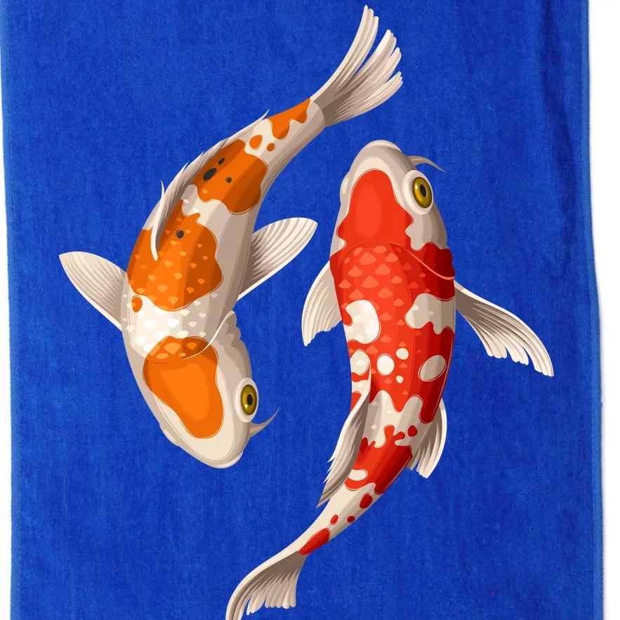 Swimming Koi Fishes Platinum Collection Golf Towel