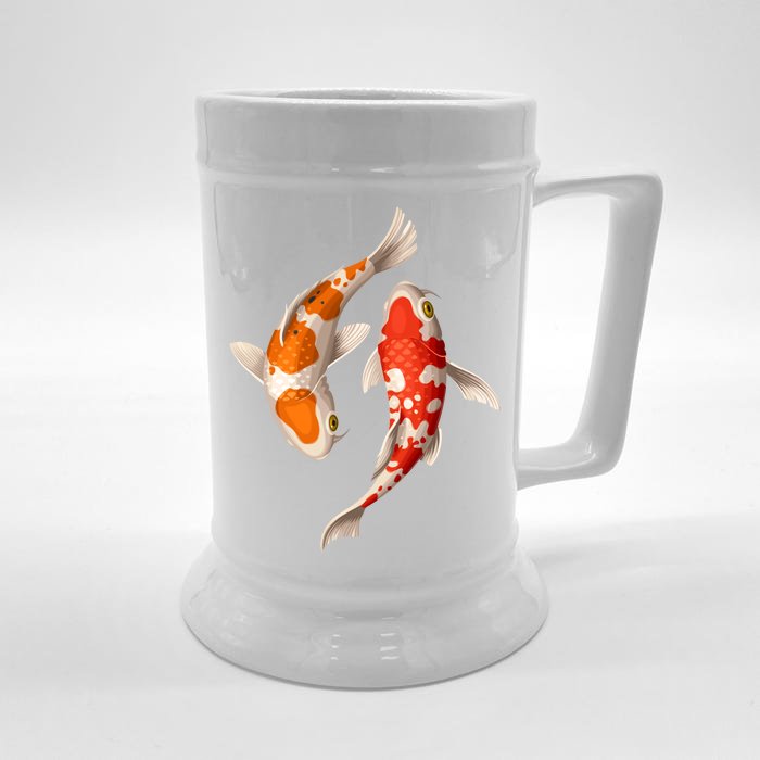 Swimming Koi Fishes Front & Back Beer Stein