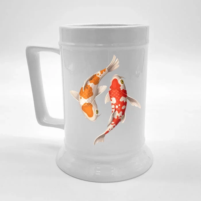 Swimming Koi Fishes Front & Back Beer Stein