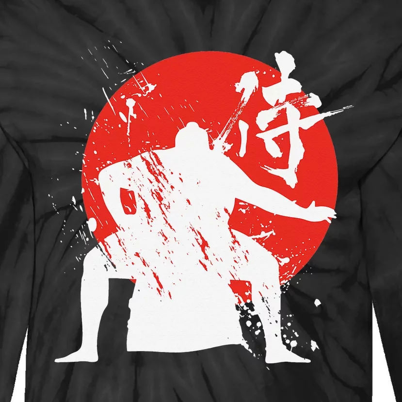 Sumo Wrestler Japanese Kanji Japan Wrestling Tie-Dye Long Sleeve Shirt