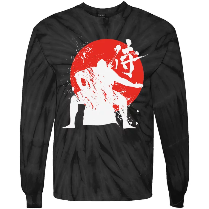 Sumo Wrestler Japanese Kanji Japan Wrestling Tie-Dye Long Sleeve Shirt