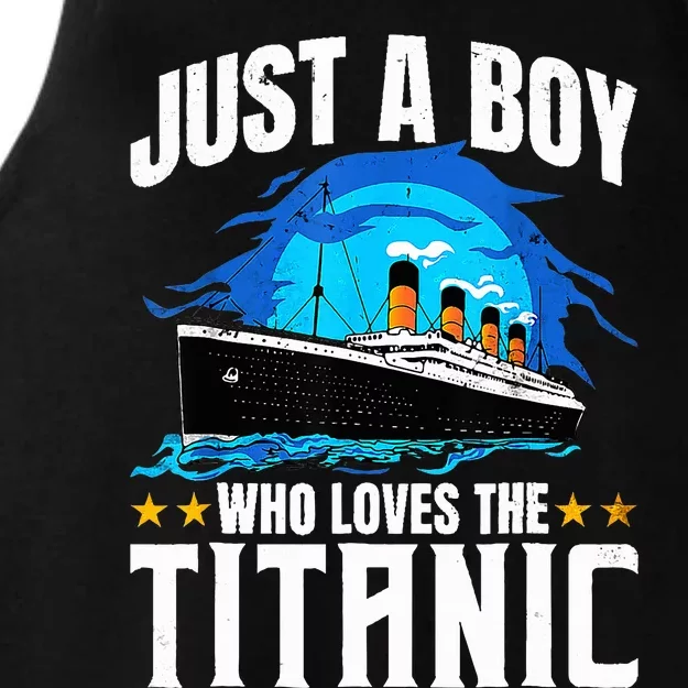 Ship Who Just Love The RMS Titanic Christmas Pajama Boy Ladies Tri-Blend Wicking Tank