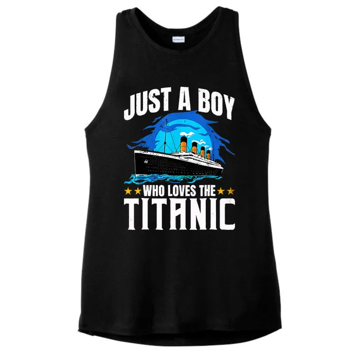 Ship Who Just Love The RMS Titanic Christmas Pajama Boy Ladies Tri-Blend Wicking Tank