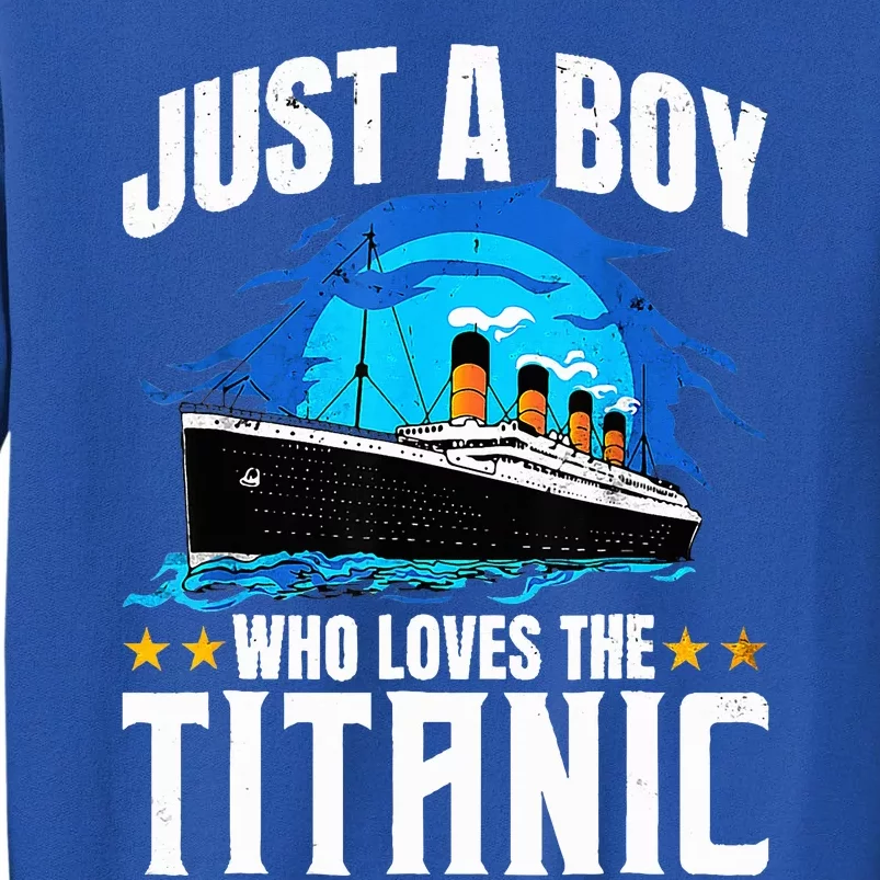 Ship Who Just Love The RMS Titanic Christmas Pajama Boy Tall Sweatshirt