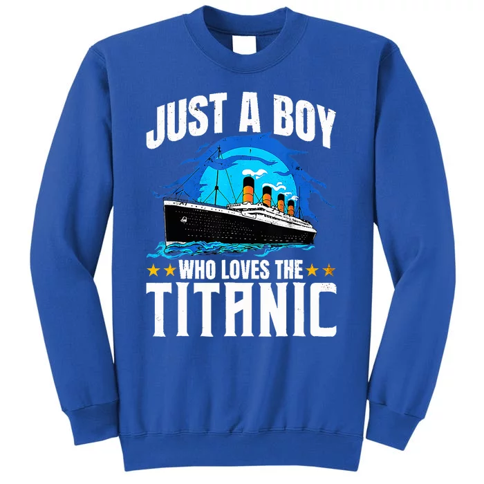 Ship Who Just Love The RMS Titanic Christmas Pajama Boy Tall Sweatshirt