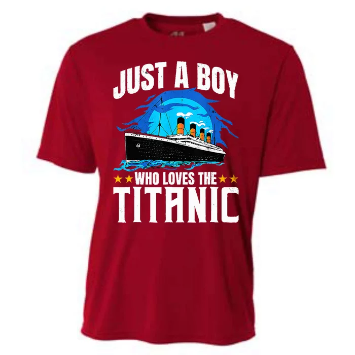 Ship Who Just Love The RMS Titanic Christmas Pajama Boy Cooling Performance Crew T-Shirt