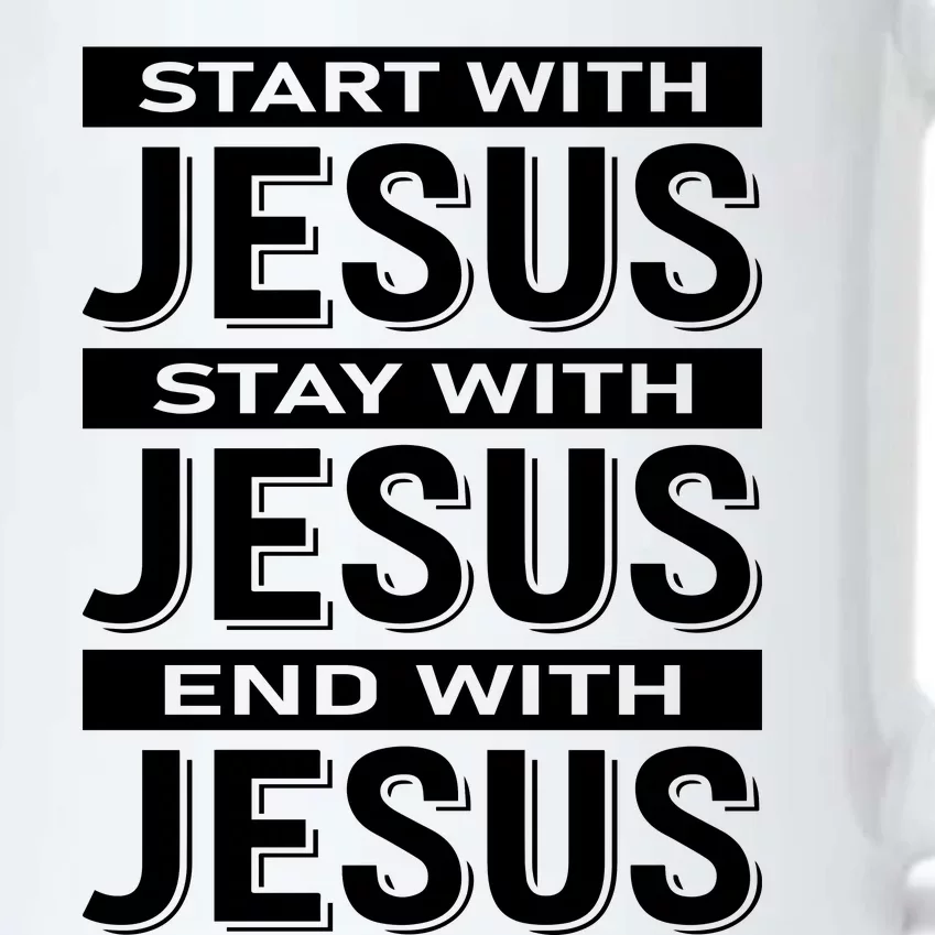 Start With Jesus Stay With End With Black Color Changing Mug