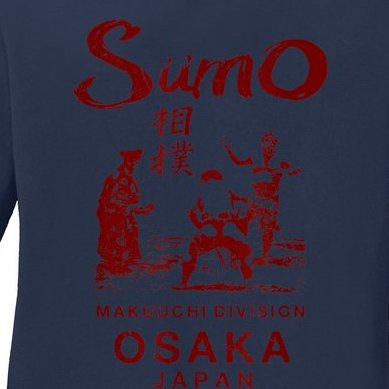 Sumo Wrestling Japan Osaka Japanese Ladies Missy Fit Long Sleeve Shirt