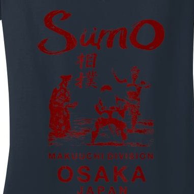 Sumo Wrestling Japan Osaka Japanese Women's V-Neck T-Shirt