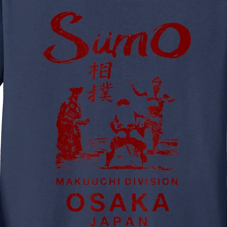 Sumo Wrestling Japan Osaka Japanese Kids Long Sleeve Shirt