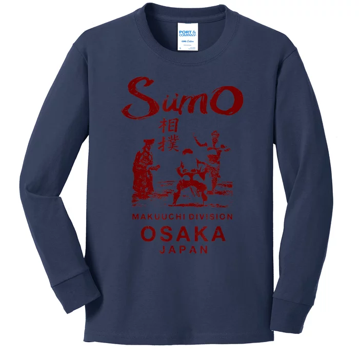 Sumo Wrestling Japan Osaka Japanese Kids Long Sleeve Shirt