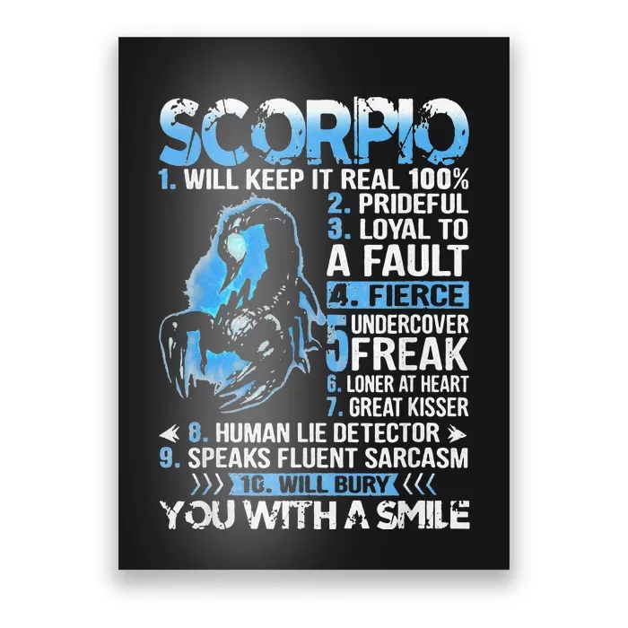 Scorpio Will Keep It Real 100 Prideful Scorpio Zodiac Poster