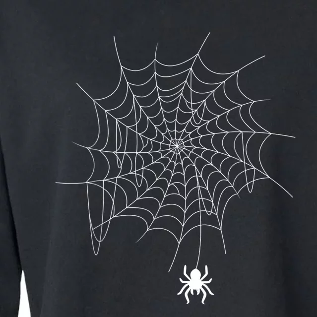 Spider Web Lazy Diy Halloween Costume Cropped Pullover Crew