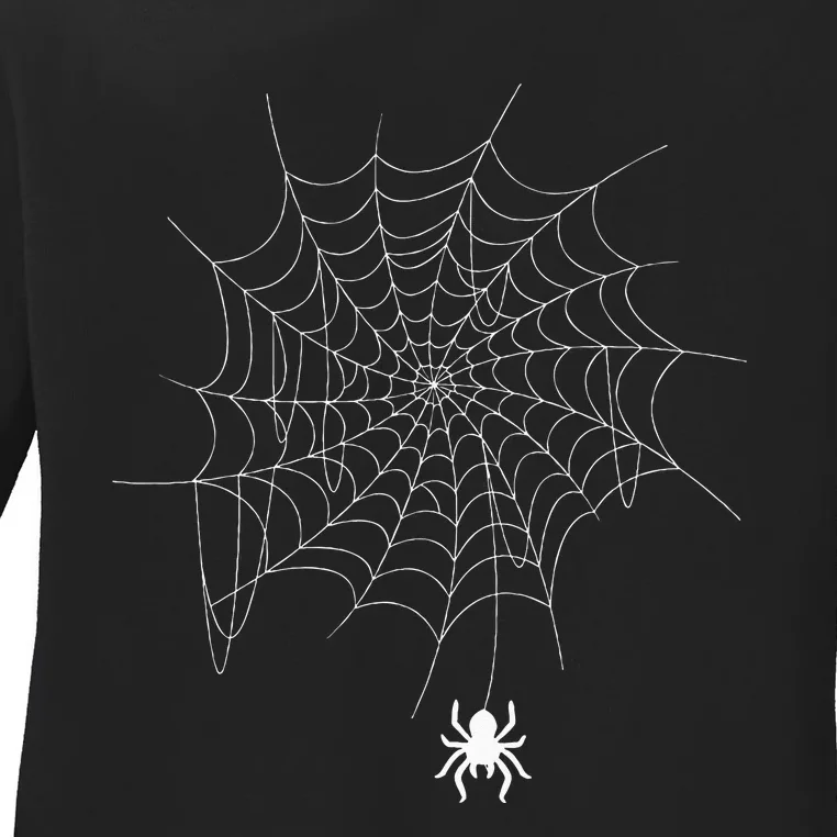 Spider Web Lazy DIY Halloween Costume Spooky Insect Ladies Long Sleeve Shirt