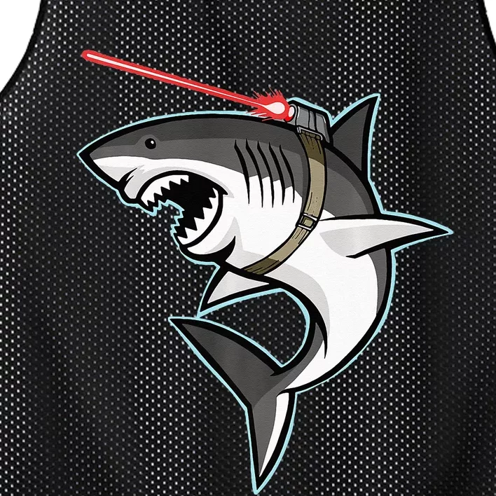 Shark with Laser Beam Premium Mesh Reversible Basketball Jersey Tank