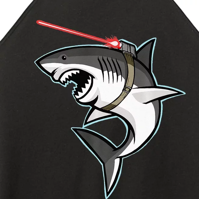 Shark with Laser Beam Premium Women’s Perfect Tri Rocker Tank