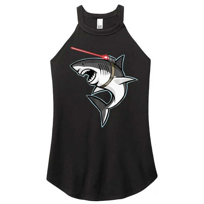 Shark with Laser Beam Premium Women’s Perfect Tri Rocker Tank