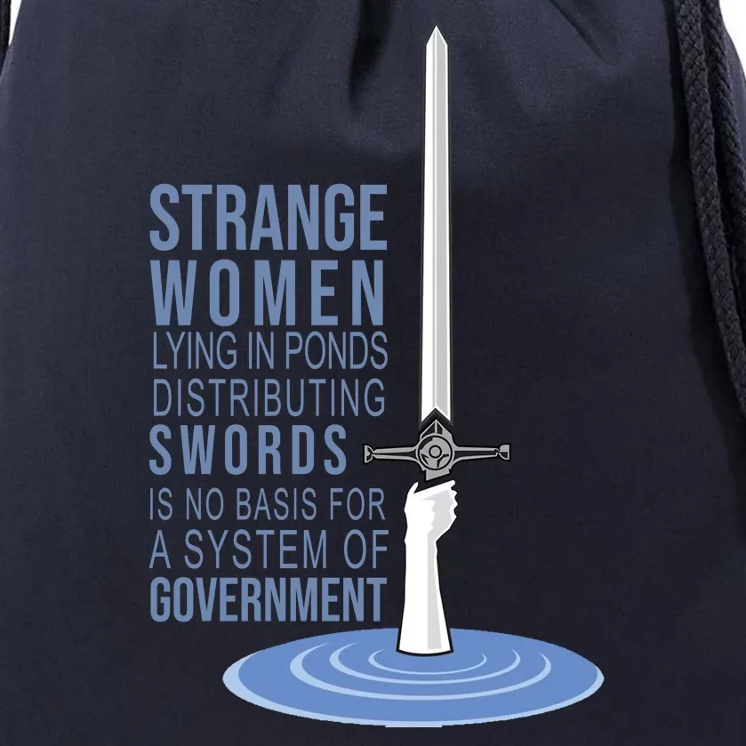 Strange Women Lying In Ponds Distributing Swords Drawstring Bag