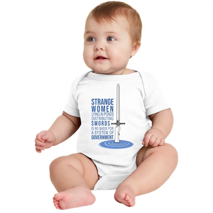 Strange Women Lying In Ponds Distributing Swords Baby Bodysuit