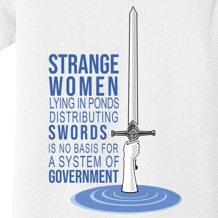 Strange Women Lying In Ponds Distributing Swords Baby Bodysuit