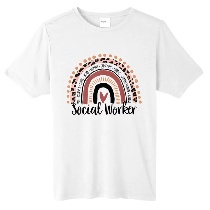 Social Worker Leopard Rainbow Social Work Christmas Pajama ChromaSoft Performance T-Shirt