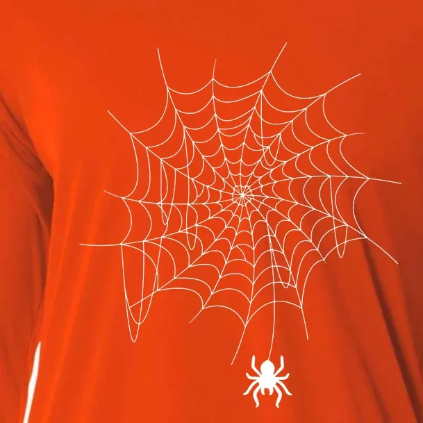 Spider Web Lazy Diy Halloween Costume Spooky Insect Cooling Performance Long Sleeve Crew