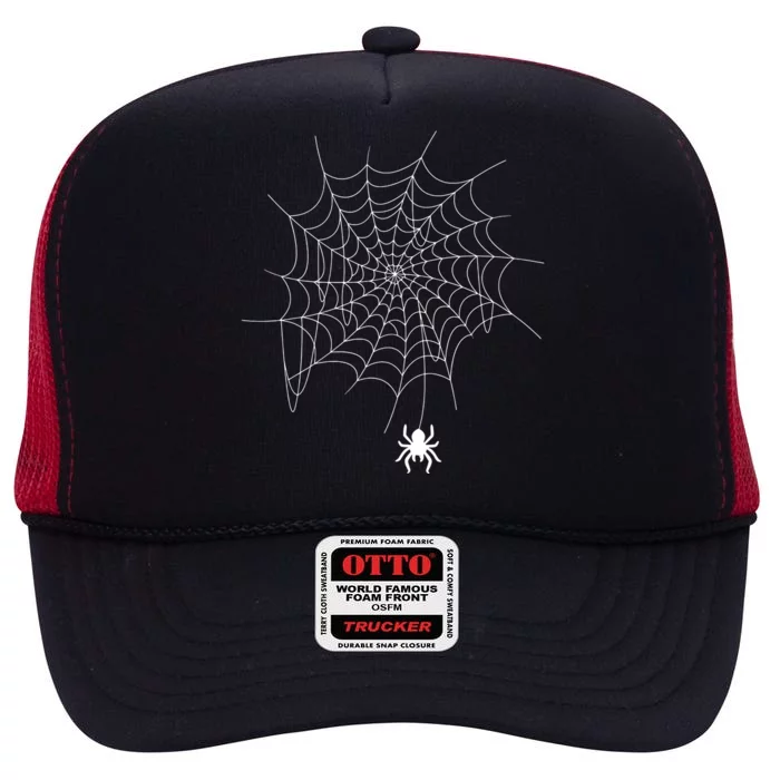 Spider Web Lazy Diy Halloween Costume Spooky Insect High Crown Mesh Trucker Hat