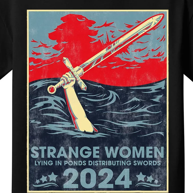 Strange Women Lying In Ponds Distributing Swords 2024 Kids T-Shirt