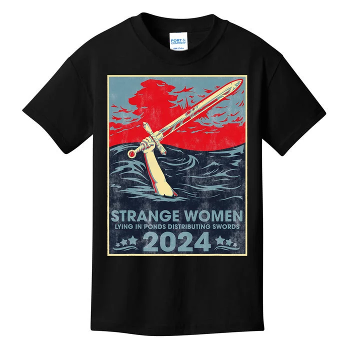 Strange Women Lying In Ponds Distributing Swords 2024 Kids T-Shirt