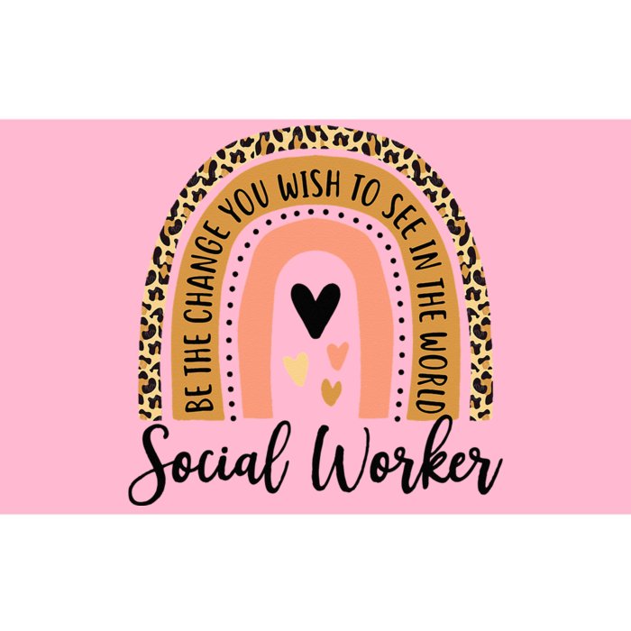 Social Worker Leopard Rainbow Funny Work Love Bumper Sticker