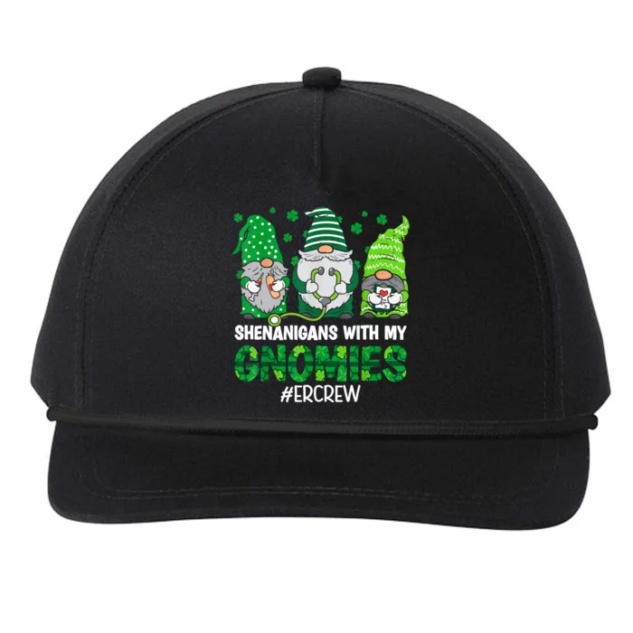 Shenanigans With My Gnomies ER Nurse St Patricks Day Gnome Snapback Five-Panel Rope Hat