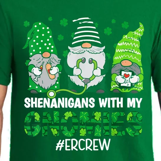 Shenanigans With My Gnomies ER Nurse St Patricks Day Gnome Pajama Set