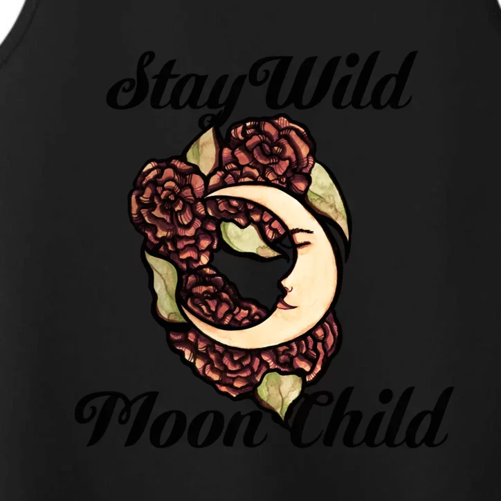 Stay Wild Moon Flower Full Moon Art Moon Witch Gift Performance Tank