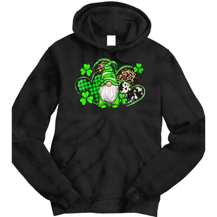 Shenanigans With My Gnomies St Patricks Day Gnome Shamrock Tie Dye Hoodie