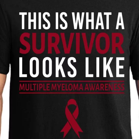 Survivor Warrior Multiple Myeloma Awareness Burgundy Ribbon Gift Pajama Set