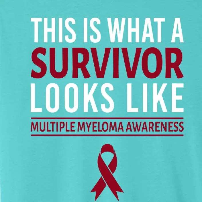 Survivor Warrior Multiple Myeloma Awareness Burgundy Ribbon Gift ChromaSoft Performance T-Shirt