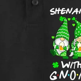 Shenanigans With My Gnomies Shamrock Happy St Patricks Day Dry Zone Grid Performance Polo