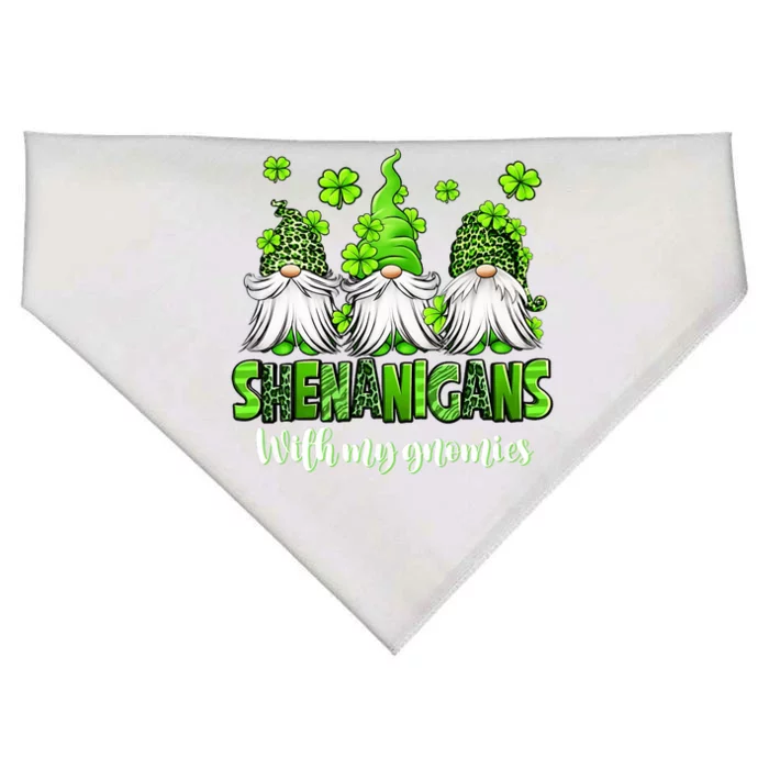 Shenanigans With My Gnomies St Patrick S Day Gnome Shamrock USA-Made Doggie Bandana