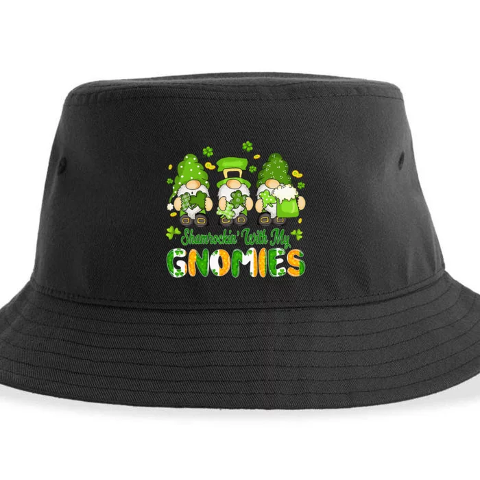 Shamrockin' With My Gnomies green St Patricks Day Sustainable Bucket Hat