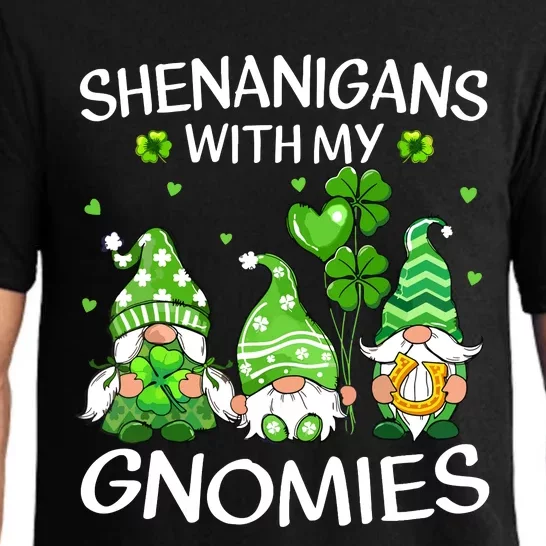 Shenanigans With My Gnomies Lucky Shamrock St Patricks Day Pajama Set