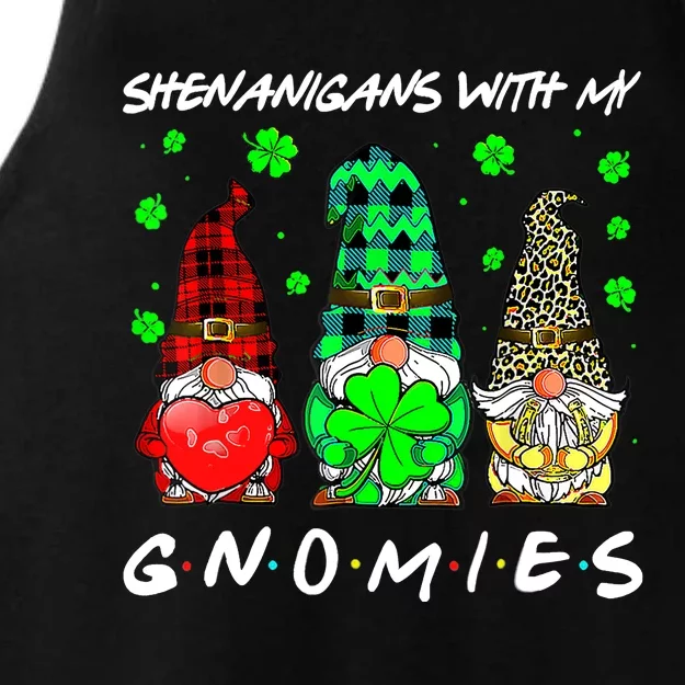 Shenanigans With My Gnomies Shamrock St Patrick's Day Gnome Ladies Tri-Blend Wicking Tank